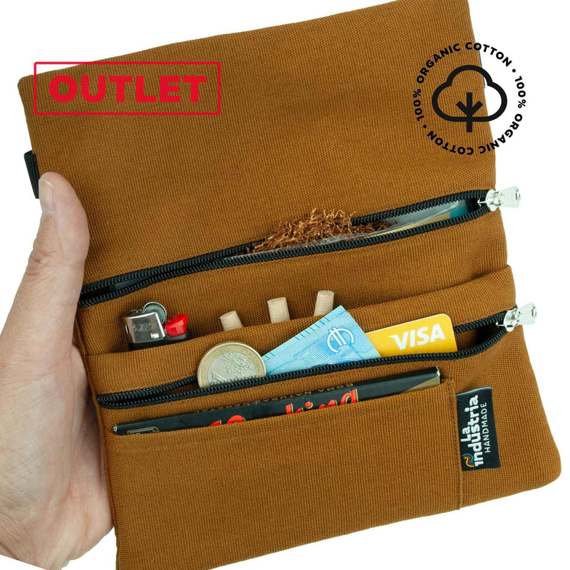 OUTLET Organic Cotton Pouch for Rolling Tobacco and Accessories 'Brown'