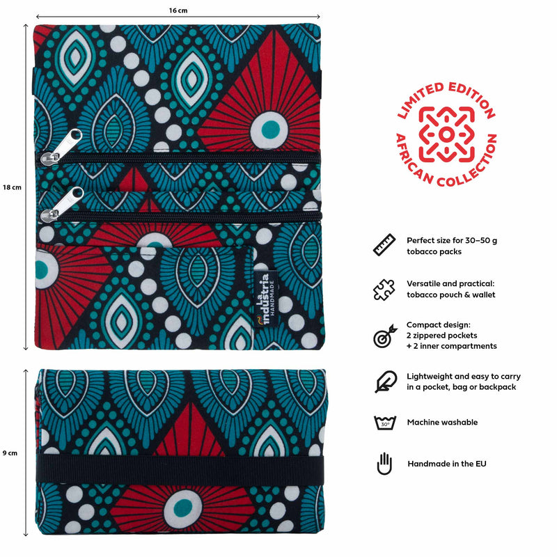 Tabaquera Cartera Estampado Africano WAX