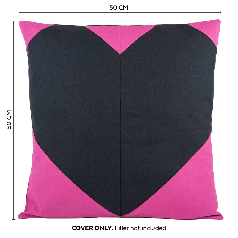 Herz-Patchwork-Kissenbezug 50x50 - Dekorative Kissenhülle Sofakissen
