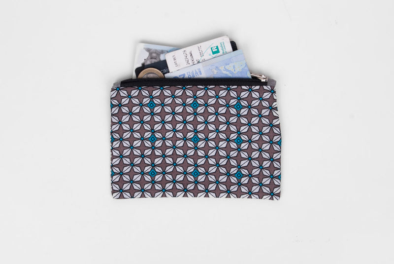 Zippered Coin Card Pouch 'Tiles'