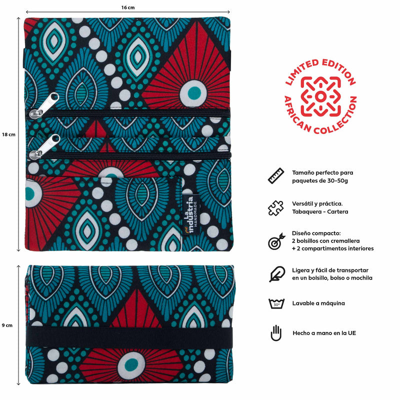 Colorful African Print Tobacco Pouch Wallet WAX