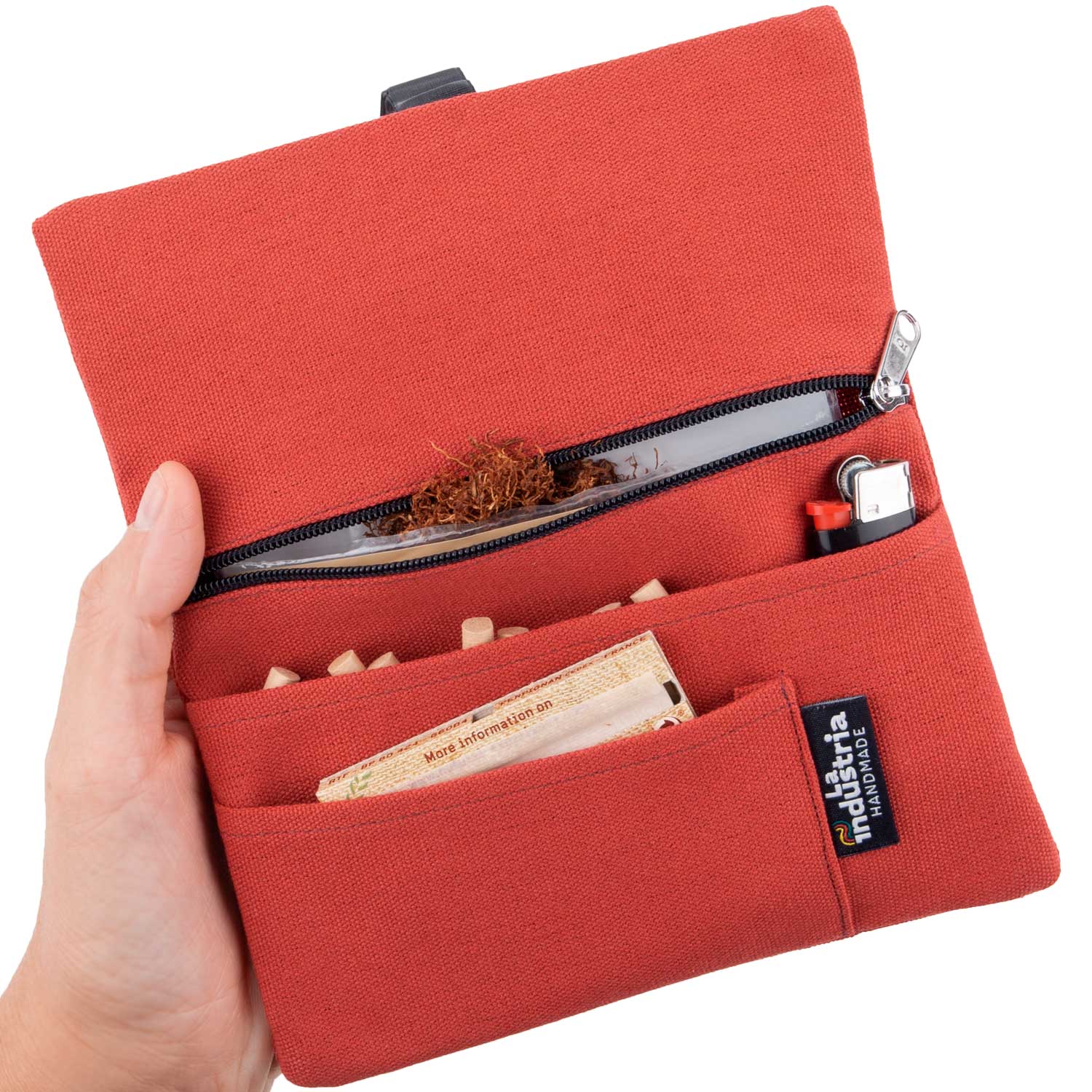 reusable tobacco pouch Water-repellent Rolling Tobacco Pouch Russet Red – La industria Handmade reusable tobacco pouch Water-repellent Rolling Tobacco Pouch Russet Red – La industria Handmade