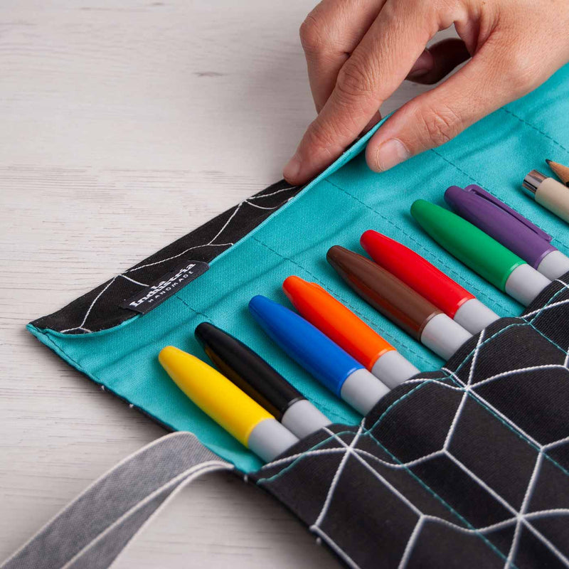 Pencil Roll for pens, makeup brushes and other utensils