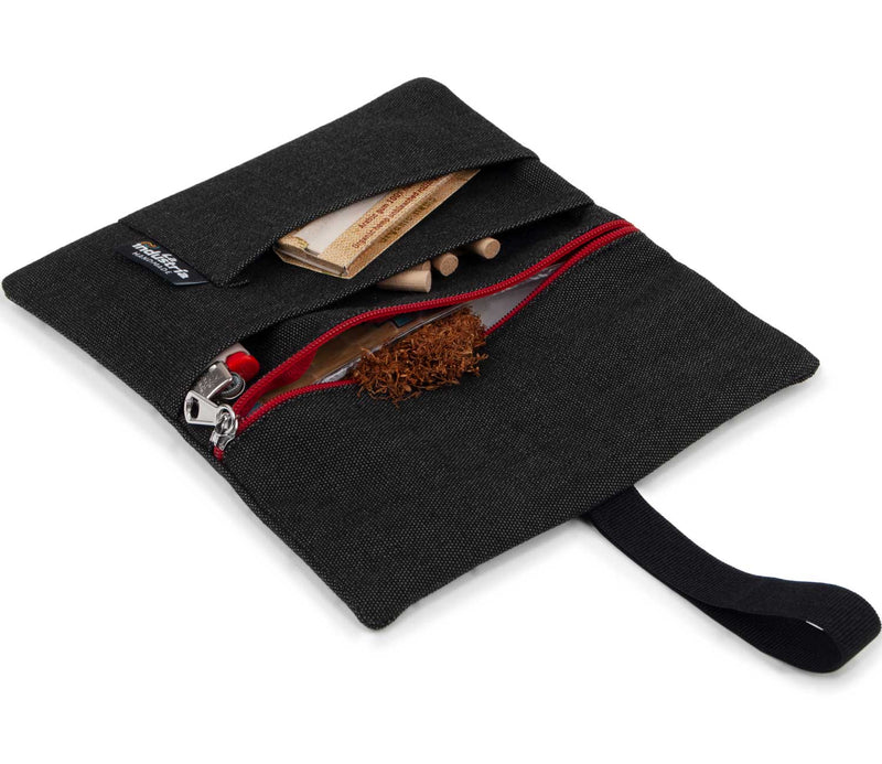 Water-repellent tobacco pouch 'Vulcano' (Red Zip)