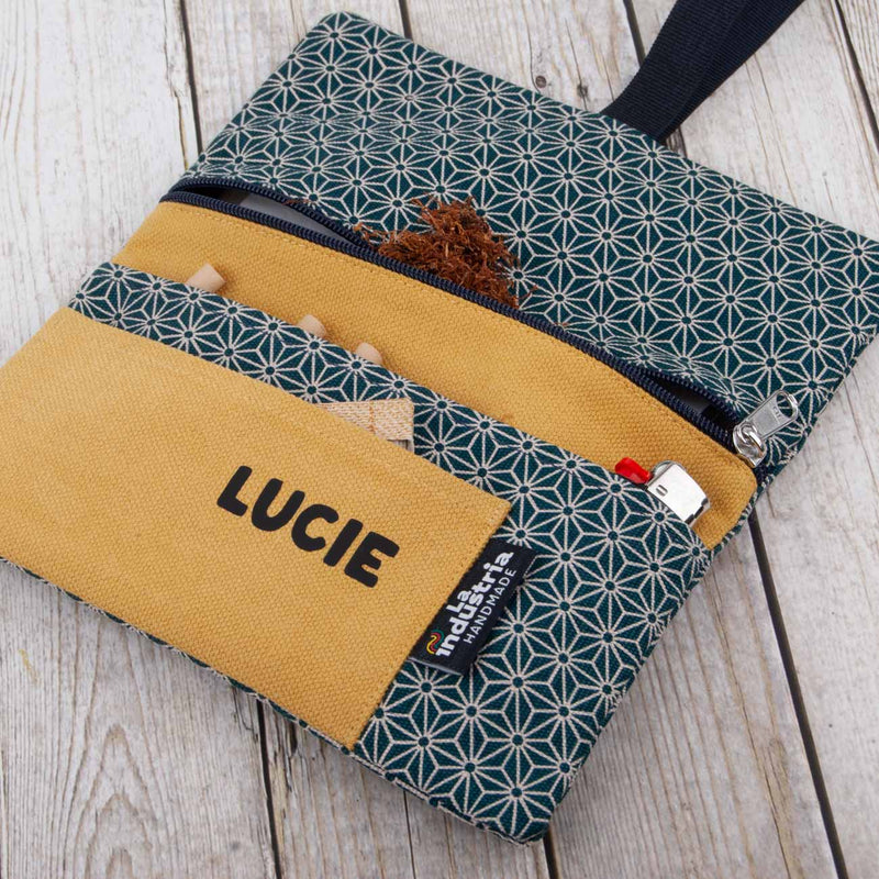 Personalised Rolling Tobacco Pouch with Japanese Pattern