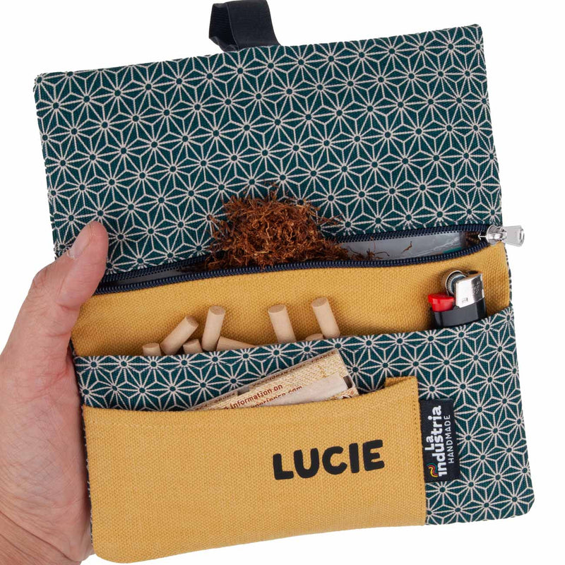 Personalised Rolling Tobacco Pouch with Japanese Pattern