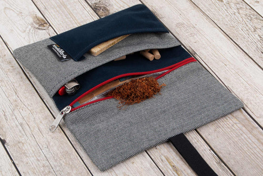 Tobacco pouch with compartments for accessories