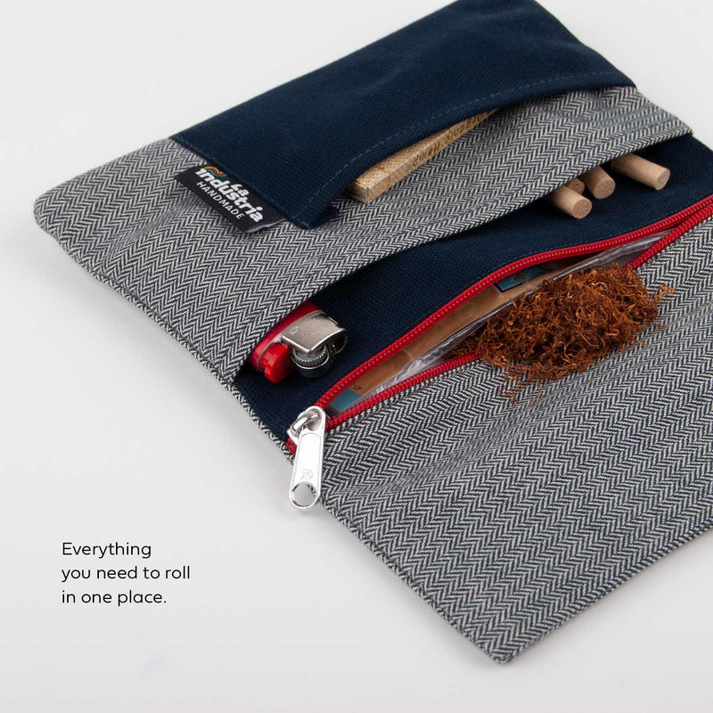 Tobacco pouch with compartments for accessories