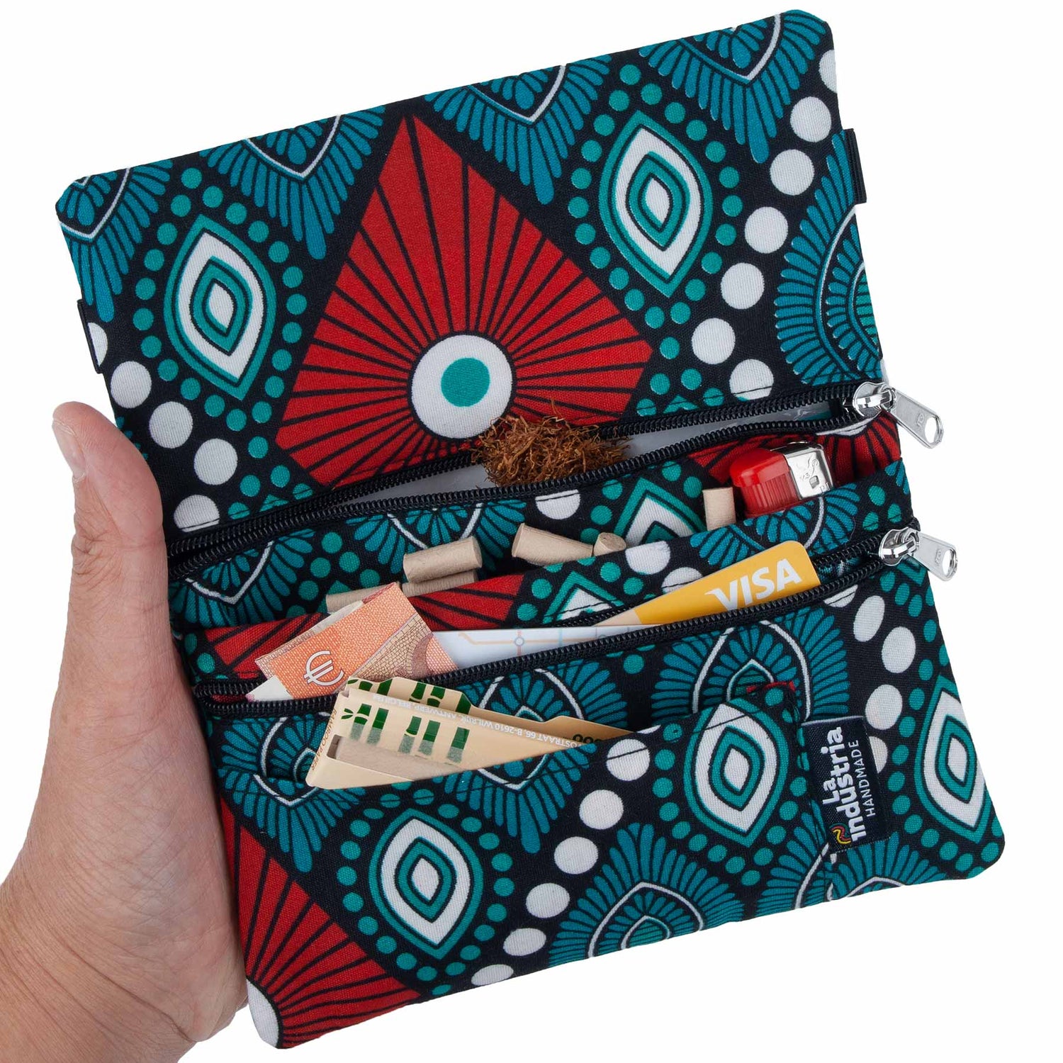 Colorful African Print Tobacco Pouch Wallet WAX
