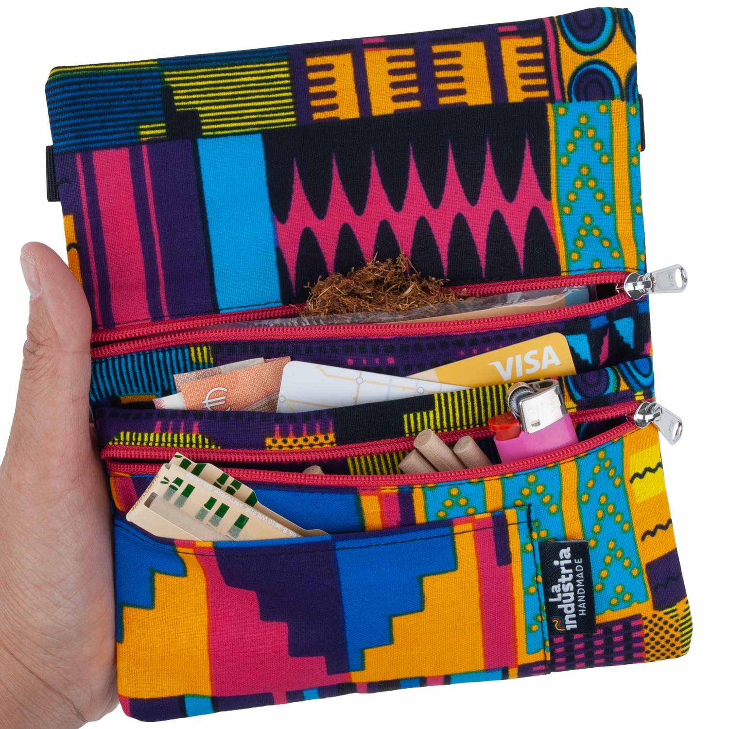 Colorful African Print Tobacco Pouch Wallet GHANA