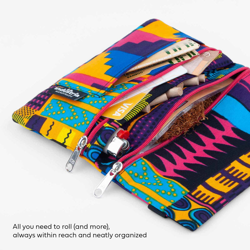 Colorful African Print Tobacco Pouch Wallet GHANA
