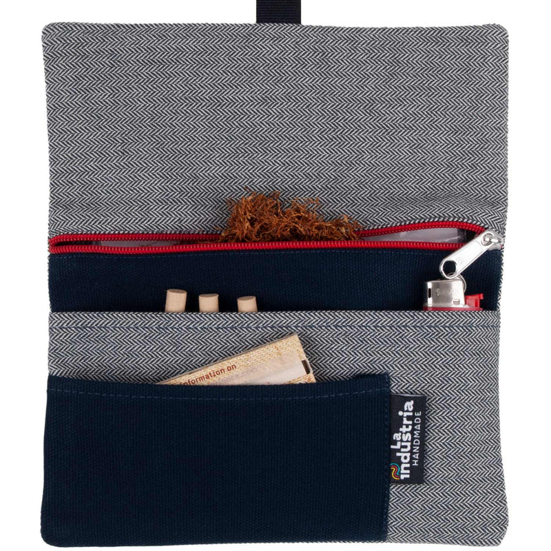 Tobacco pouch with compartments for accessories